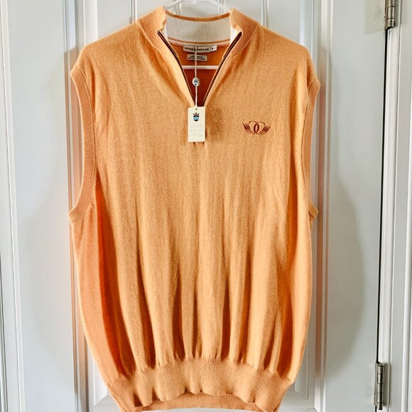 Peter Millar Mens Luxury Blend Cashmere Quarter Zip Sweater Vest | NWT | Medium - Picture 1 of 7